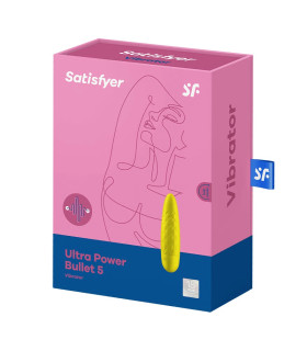 Вибропуля Satisfyer Ultra Power Bullet 5 рельєфная, жёлтая, 9.6 х 2.6 см - No Taboo