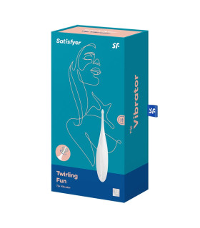 Вибратор для клитора Satisfyer Twirling Fun точечный, белый, 17.5 х 3.2 см - No Taboo