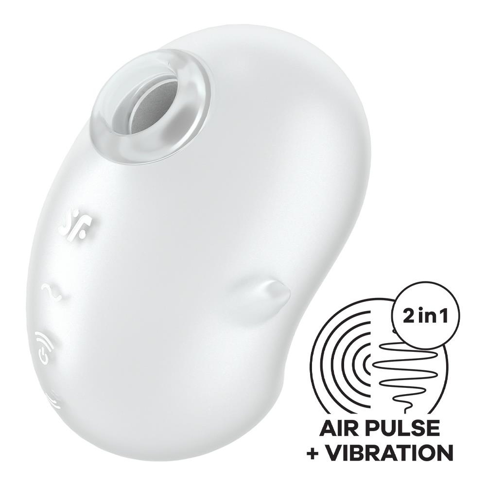 Вакуумный стимулятор Satisfyer Cutie Ghost с вибрацией, белый, 9,1 х 5,5 см фото №3 — секс игрушки: Украина, NO TABOO