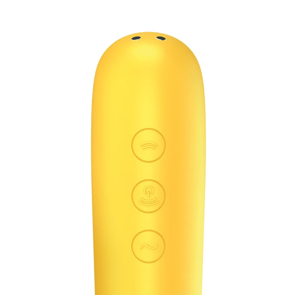 Вакуумный стимулятор Satisfyer Dual Love с вибрацией и приложением, жёлтый, 17.9 х 4.9 см фото №4 — секс игрушки: Украина, NO TABOO