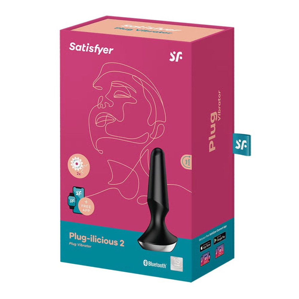 Анальный вибратор Satisfyer Plug-ilicious 2 с приложением, черный, 13.5 х 4 см фото №2 — секс игрушки: Украина, NO TABOO