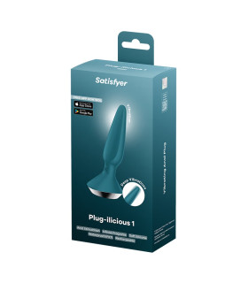 Анальный вибратор Satisfyer Plug-ilicious 1 с приложением, зелёный, 13.5 х 4.3 см - No Taboo