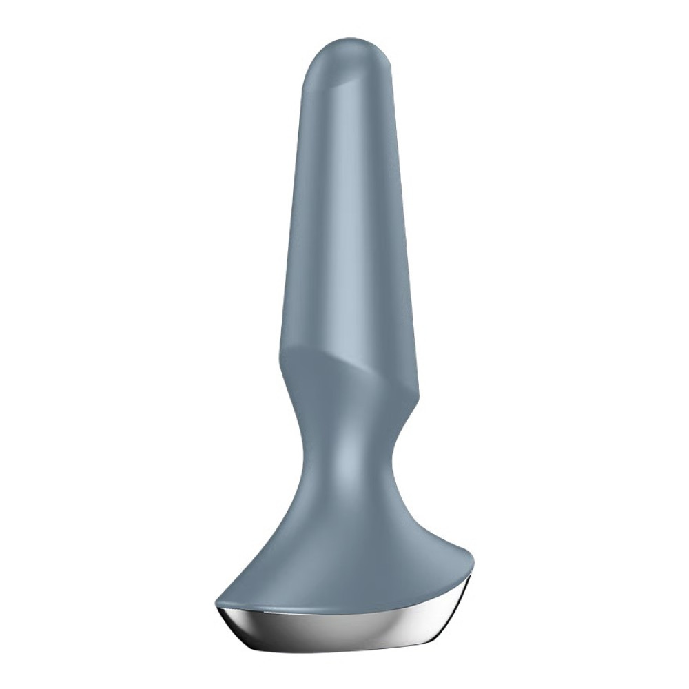 Анальный вибратор Satisfyer Plug-ilicious 2 с приложением, серая, 13.5 х 4 см фото №3 — секс игрушки: Украина, NO TABOO