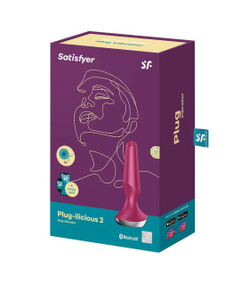 Анальный вибратор Satisfyer Plug-ilicious 2 с приложением, бордовый, 13.5 х 4 см - No Taboo