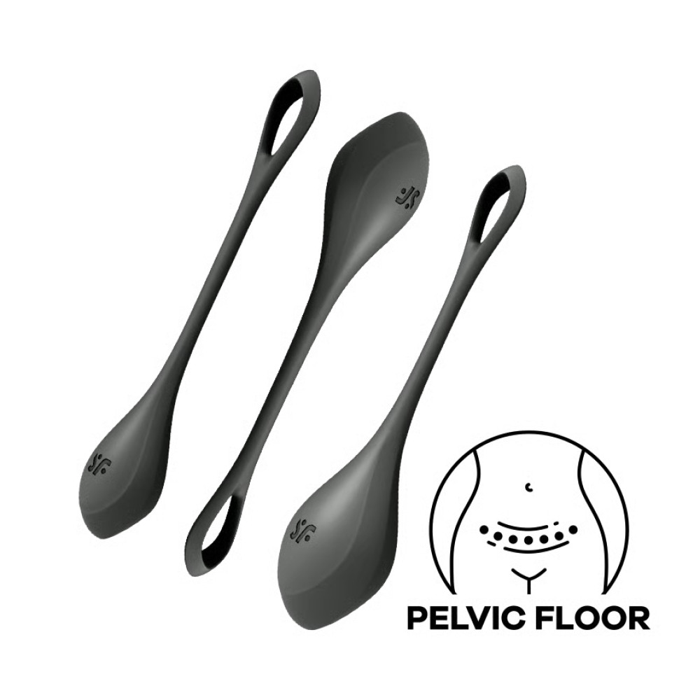 Набор вагинальных шариков Satisfyer Yoni Power 2, черные, 3 шт фото №0 — секс игрушки: Украина, NO TABOO