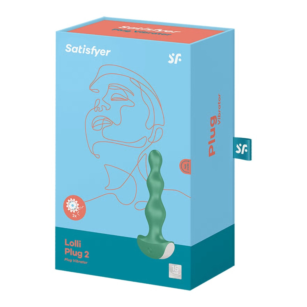 Анальный вибратор Satisfyer Lolli Plug 2 волнистый, зелёный, 14.2 х 3 см фото №2 — секс игрушки: Украина, NO TABOO