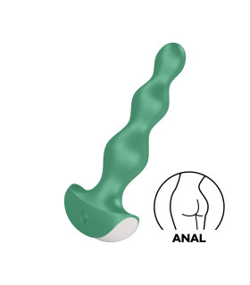 Анальный вибратор Satisfyer Lolli Plug 2 волнистый, зелёный, 14.2 х 3 см - No Taboo