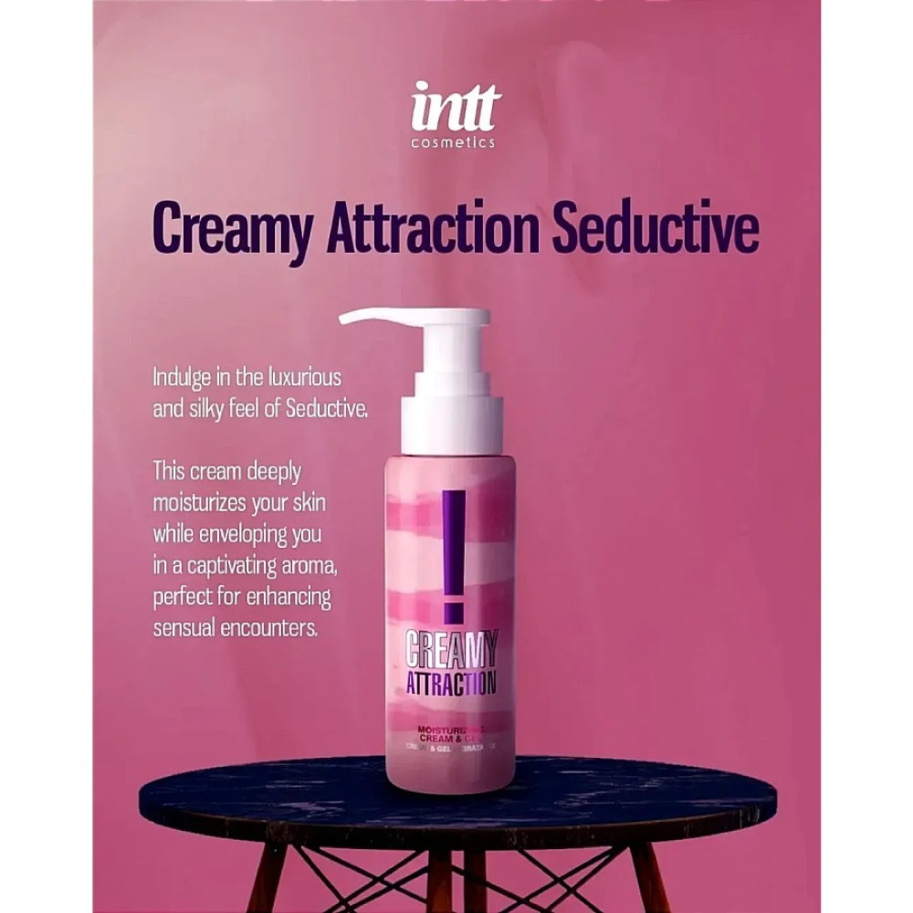 Крем-гель для тела с соблазнительным ароматом Intt Creamy Attraction для поцелуев, 100 мл, фото №3 — секс шоп Украина, NO TABOO