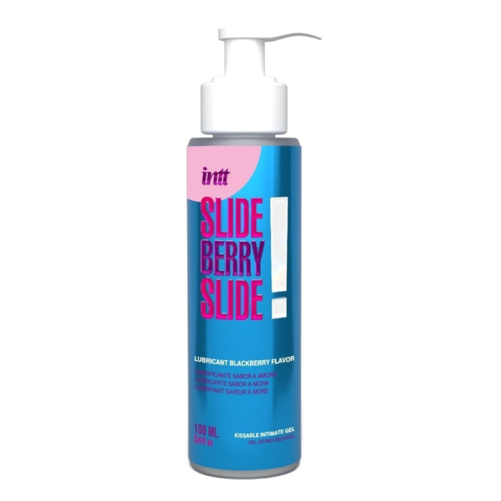Съедобный лубрикант со вкусом ежевики Intt Slide Berry Slide! на водной основе, 100 мл, фото №0 — секс шоп Украина, NO TABOO
