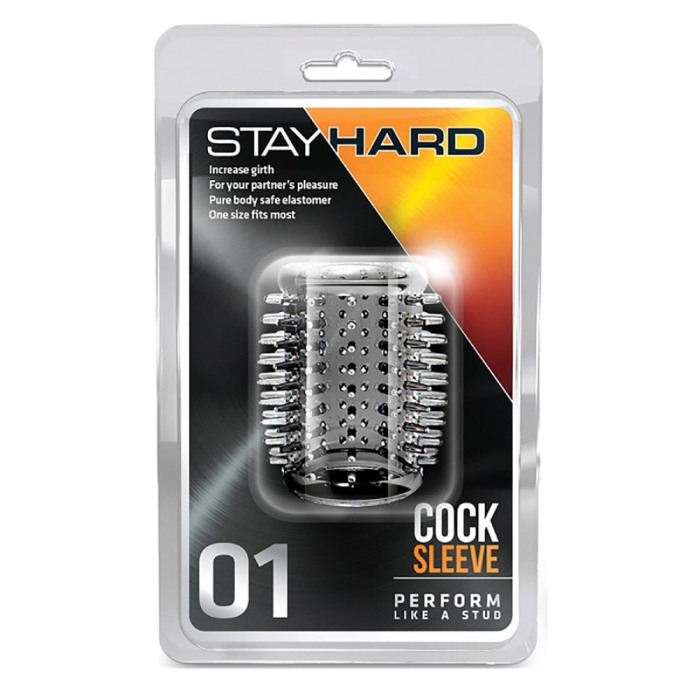 Насадка на пенис Blush Stay Hard открытая с шипами, прозрачная, 5 х 2.5 см фото №2 — секс игрушки: Украина, NO TABOO
