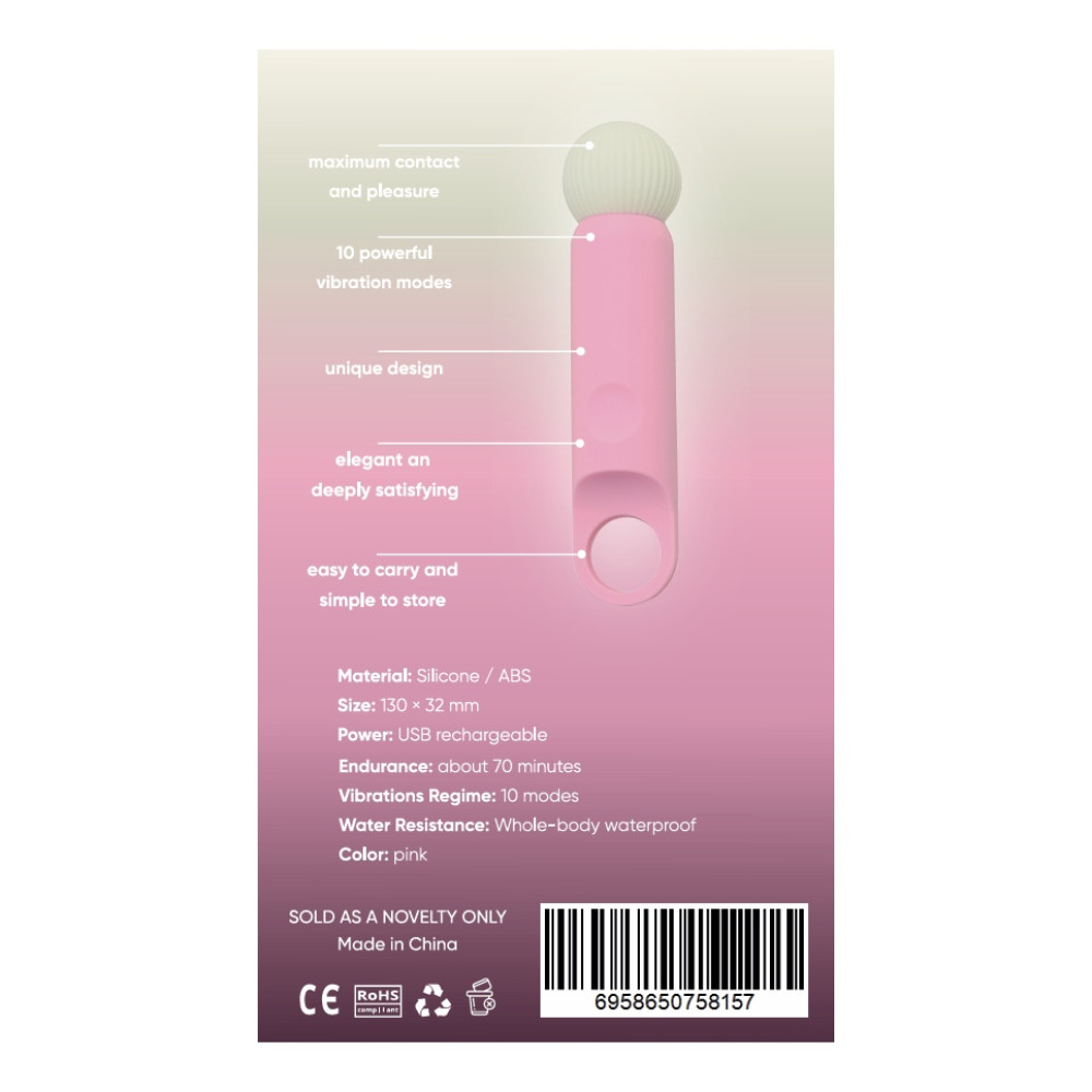 Минивибратор-микрофон Sweet Em Tiny Wand силиконовый, бело-розовый, 11.8 х 3.2 см фото №3 — секс игрушки: Украина, NO TABOO