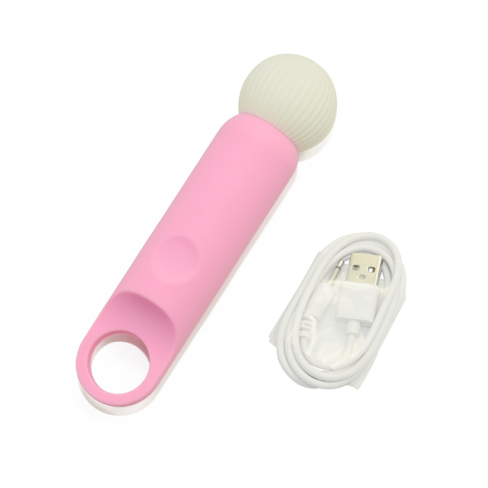 Минивибратор-микрофон Sweet Em Tiny Wand силиконовый, бело-розовый, 11.8 х 3.2 см фото №4 — секс игрушки: Украина, NO TABOO