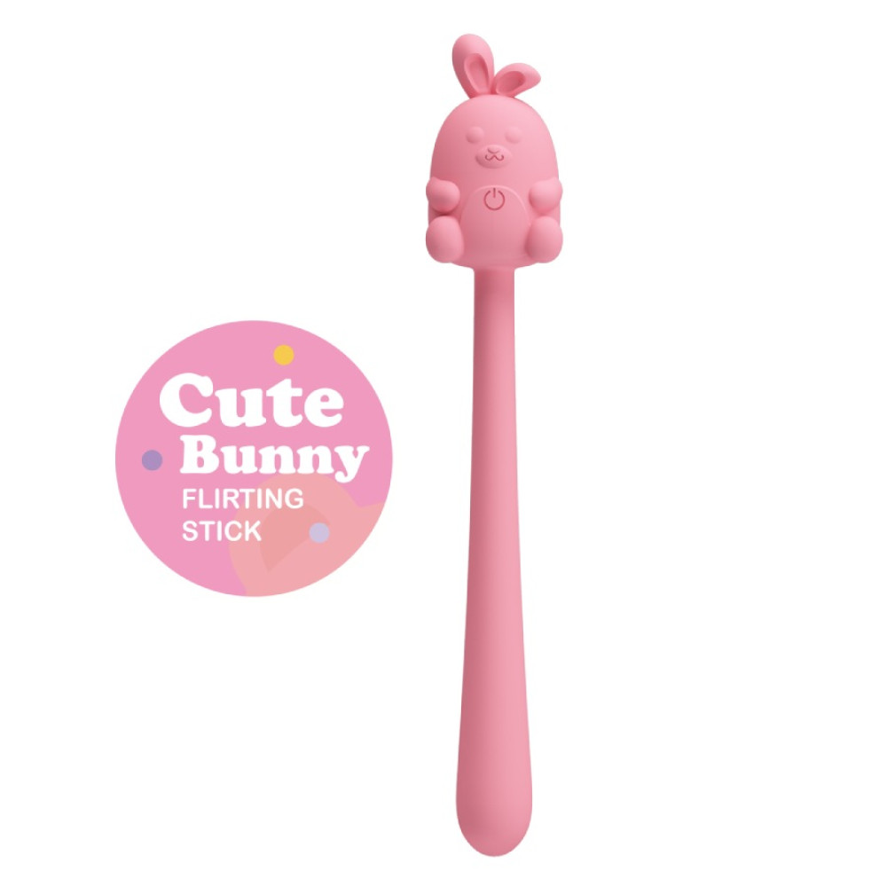 Минивибратор на палочке Pretty Love Cute Bunny гибкий, розовый, 14.2 х 1.8 см фото №2 — секс игрушки: Украина, NO TABOO