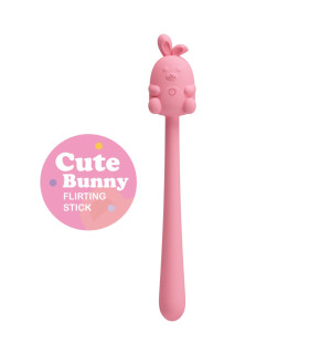 Минивибратор на палочке Pretty Love Cute Bunny гибкий, розовый, 14.2 х 1.8 см - No Taboo