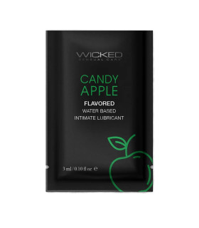 Пробник Лубрикант съедобный на водной основе Wicked со вкусом яблочного леденца, 3 мл - No Taboo