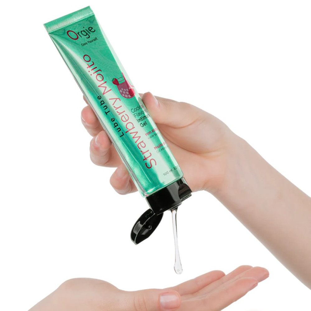Съедобный лубрикант Orgie Lube Tube со вкусом Клубничный Мохито, 100 мл, фото №2 — секс шоп Украина, NO TABOO