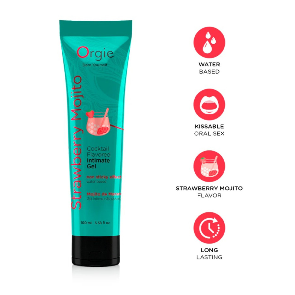 Съедобный лубрикант Orgie Lube Tube со вкусом Клубничный Мохито, 100 мл, фото №0 — секс шоп Украина, NO TABOO