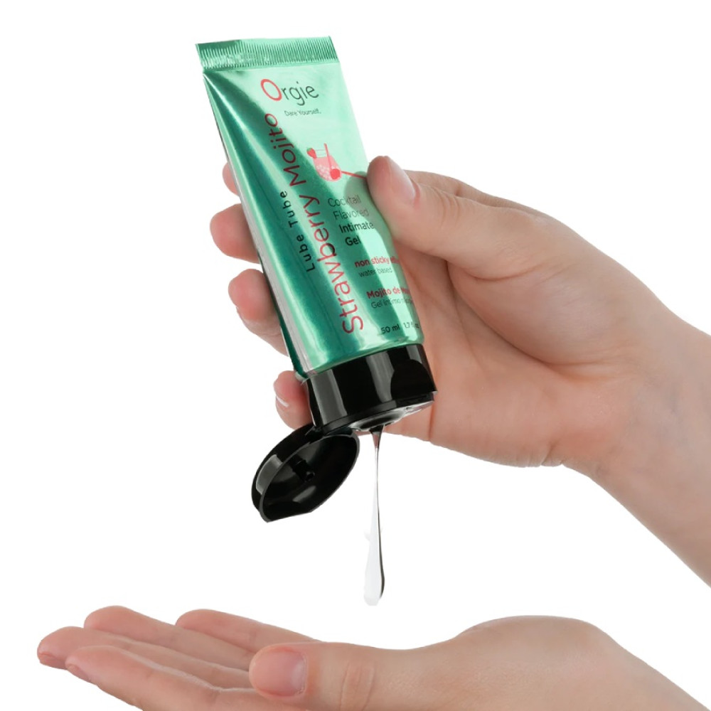 Съедобный лубрикант Orgie Lube Tube со вкусом клубничного мохито, 50 мл, фото №2 — секс шоп Украина, NO TABOO