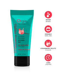 Съедобный лубрикант Orgie Lube Tube со вкусом клубничного мохито, 50 мл - No Taboo