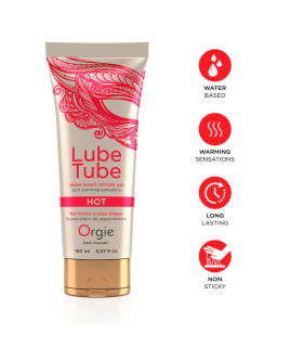 Лубрикант зігріваючий Orgie Lube Tube HOT на водній основі, 150 мл - No Taboo