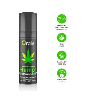 Усилитель оргазма Orgie Intense Orgasm Hemp с маслом конопли, 15 мл - No Taboo