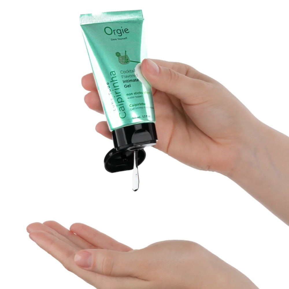 Съедобный лубрикант Orgie Lube Tube со вкусом Кайпиринья, 50 мл, фото №3 — секс шоп Украина, NO TABOO