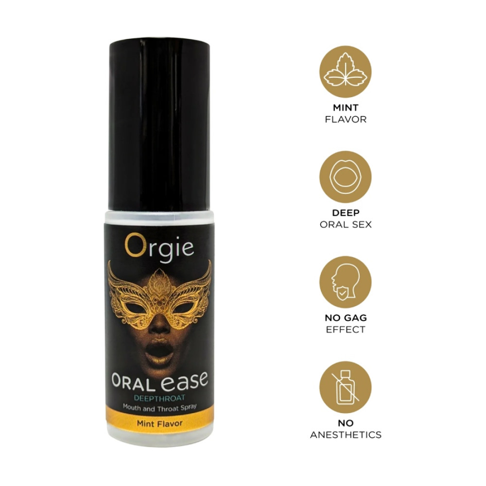 Спрей для глубокого минета Orgie Oral Ease с ароматом мяты, 15 мл, фото №2 — секс шоп Украина, NO TABOO