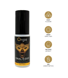 Спрей для глубокого минета Orgie Oral Ease с ароматом мяты, 15 мл - No Taboo