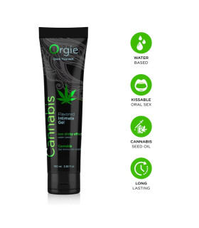 Съедобный лубрикант Orgie Lube Tube со вкусом каннабиса, 100 мл - No Taboo