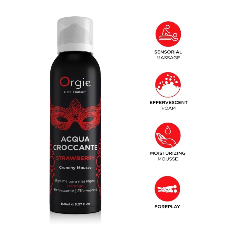 Пенка для массажа Orgie Acqua Croccante с ароматом клубники, 150 мл, фото №0 — секс шоп Украина, NO TABOO