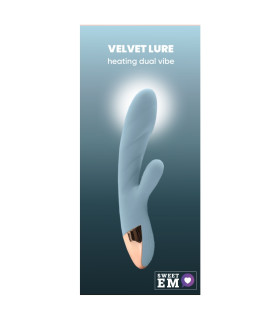 Вибратор-кролик Sweet Em Heating Dual Vibe с функцией нагрева, голубой, 18.9 х 3.4 см - No Taboo