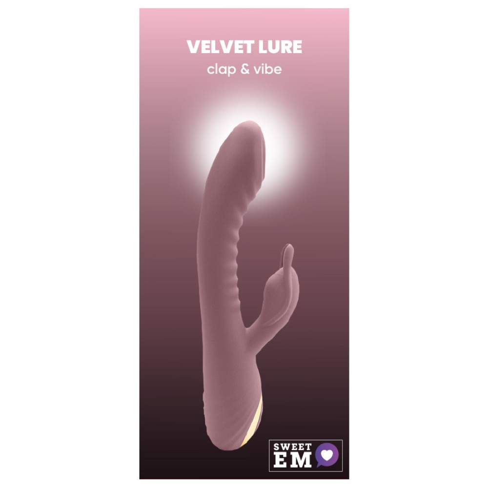 Вибратор-кролик Sweet Em Clap & Vibe рельефный, розовый, 22.5 х 4.3 см фото №0 — секс игрушки: Украина, NO TABOO