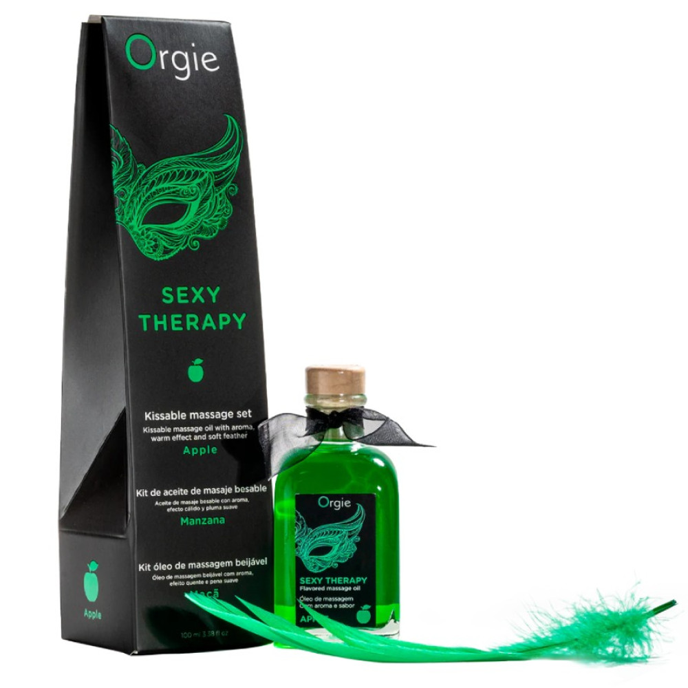 Масло для массажа съедобное Orgie Sexy Therapy со вкусом яблока, 100 мл, фото №3 — секс шоп Украина, NO TABOO
