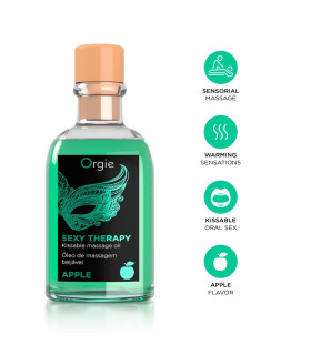Масло для массажа съедобное Orgie Sexy Therapy со вкусом яблока, 100 мл - No Taboo