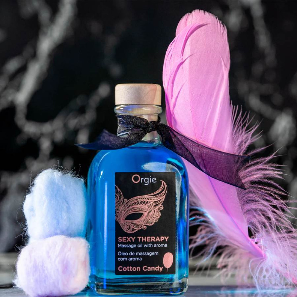Масляное массажное масло съедобное Orgie Sexy Therapy со вкусом сахарной ваты, 100 мл, фото №2 — секс шоп Украина, NO TABOO