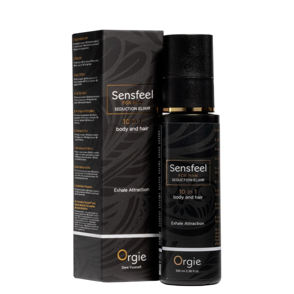 Лосьон с феромонами Orgie Sensfeel для мужчин для тела и волос, 100 мл, фото №2 — секс шоп Украина, NO TABOO