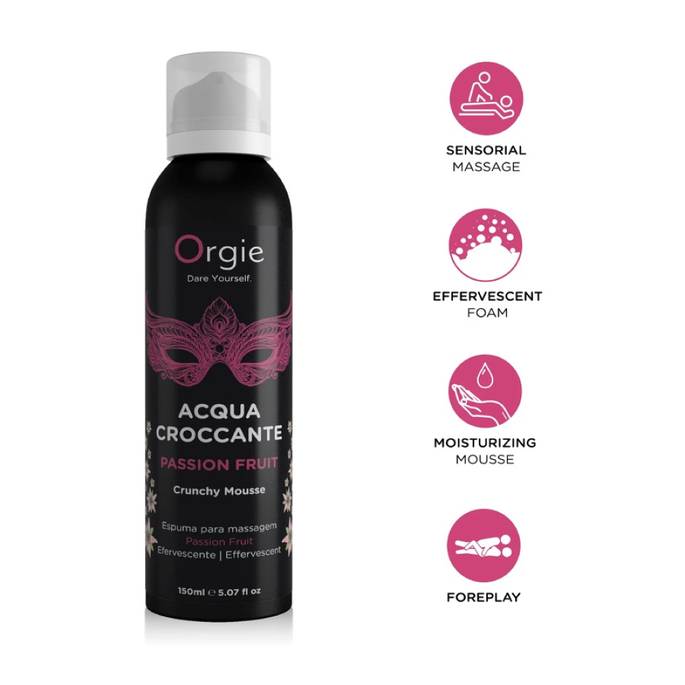Шипучая увлажняющая пенка для массажа Orgie Acqua Croccante с ароматом маракуйи, 150 мл, фото №0 — секс шоп Украина, NO TABOO