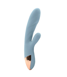 Вибратор-кролик Sweet Em Heating Dual Vibe с функцией нагрева, голубой, 18.9 х 3.4 см - No Taboo