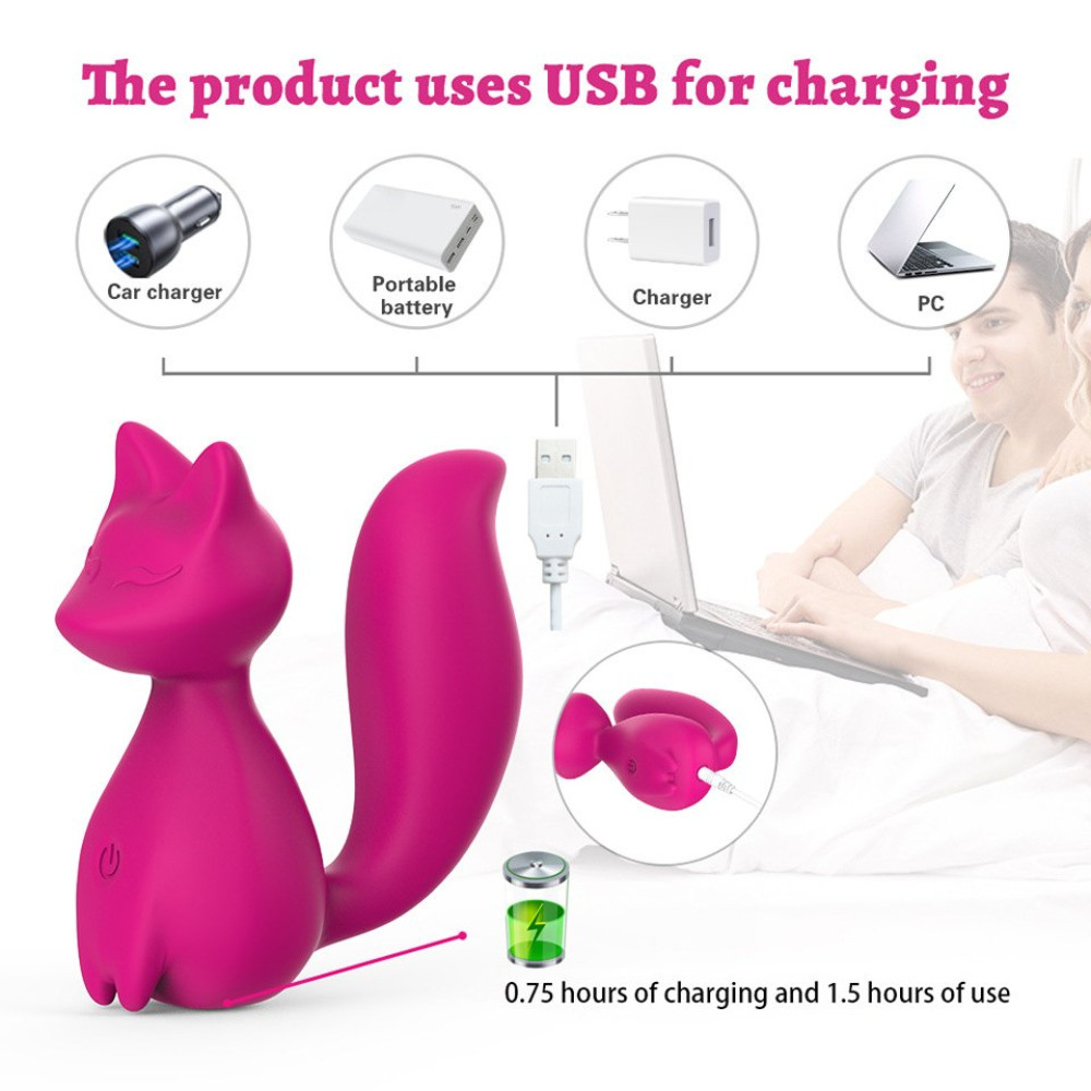 Минивибратор для клитора Every Night Toys Doris в форме лисички, розовый, 8 х 3.5 см фото №3 — секс игрушки: Украина, NO TABOO