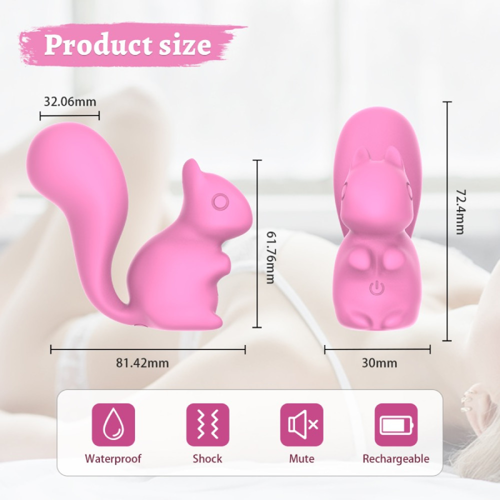 Минивибратор для клитора Every Night Toys Debbie в форме белочки, розовый, 7.2 х 3 см фото №5 — секс игрушки: Украина, NO TABOO