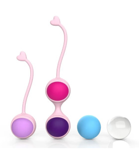 Набор вагинальных шариков Every Night Toys Lorinda розовый с разноцветными шариками, 5 шт - No Taboo