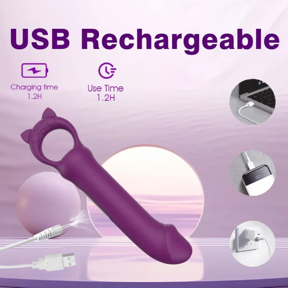 Мини-вибратор Every Night Toys Grace с кольцом, фиолетовый, 14.5 х 2.8 см фото №4 — секс игрушки: Украина, NO TABOO