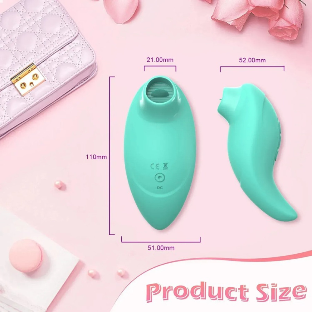 Вибратор для клитора Every Night Toys Jen с стимулирующим язычком, зеленый, 11 х 5.1 см фото №7 — секс игрушки: Украина, NO TABOO
