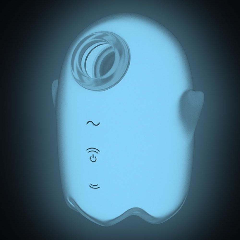 Вакуумный стимулятор Satisfyer Glowing Ghost с вибрацией, белый, 8,4 х 5,8 см фото №0 — секс игрушки: Украина, NO TABOO