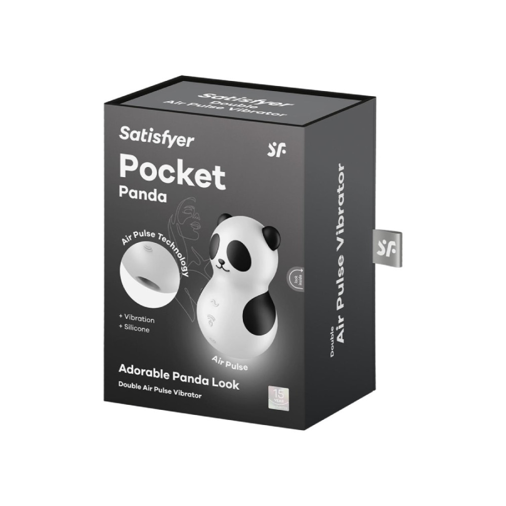 Вакуумный стимулятор Satisfyer Pocket Panda с вибрацией, черно-белый, 8,9 х 1,5 см фото №2 — секс игрушки: Украина, NO TABOO