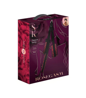 Гойдалки для сексу Secret Kisses Pleasure Swing з пов'язкою на очі, червоно-чорні, 95 см - No Taboo