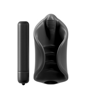 Мастурбатор Pipedream PDX Elite с виброшариком, черный, 10 х 5 см - No Taboo