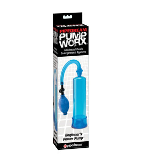 Вакуумная помпа Pipedream Pump Worx механическая с грушей, голубая, 19 х 6 см - No Taboo