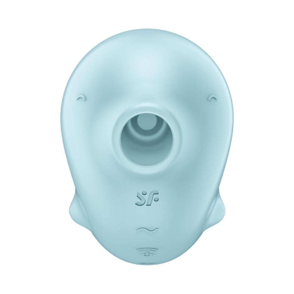 Вакуумный стимулятор Satisfyer Sassy Seal с вибрацией, голубой, 9.5 х 9.5 см фото №3 — секс игрушки: Украина, NO TABOO