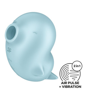 Вакуумный стимулятор Satisfyer Sassy Seal с вибрацией, голубой, 9.5 х 9.5 см - No Taboo